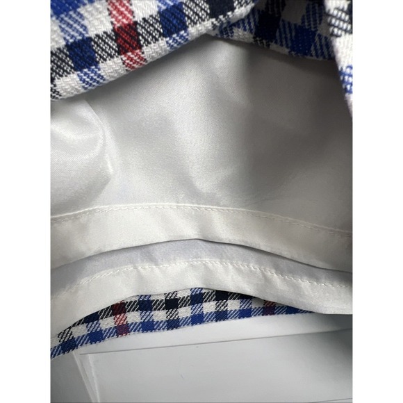 Talbots Gingham Plaid Cotton Blend A-Line Skirt Size 8 Red, White & Blue - Picture 4 of 7